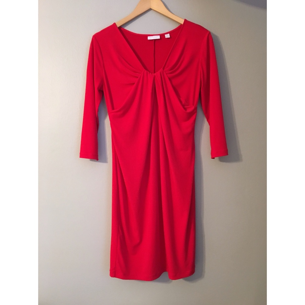 Red 3/4 sleeve dress